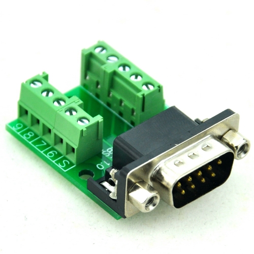 CZH-LABS Slim Right Angle D'SUB DB9 Male Header Breakout Board Module, D-SUB.