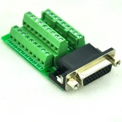 CZH-LABS Slim Right Angle D'SUB DB26HD Female Header Breakout Board Module, D-SUB.