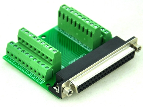 CZH-LABS Slim Right Angle D'SUB DB37 Female Header Breakout Board Module, D-SUB.