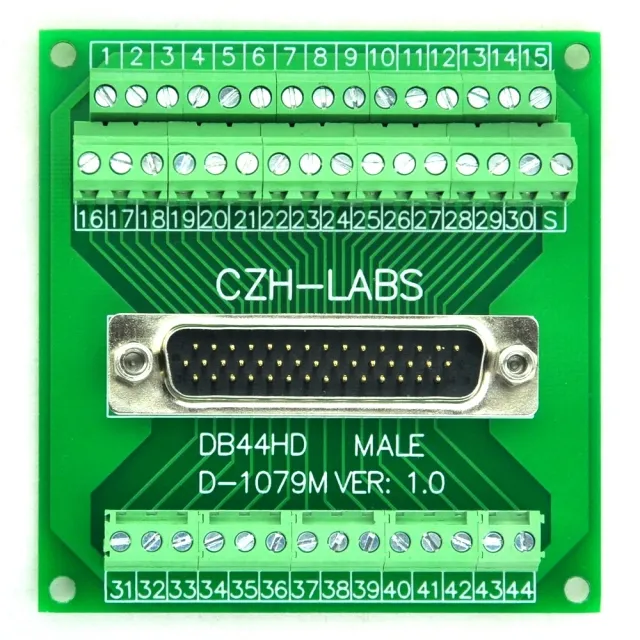 CZH-LABS D-SUB DB44HD Male Header Breakout Board, DSUB.