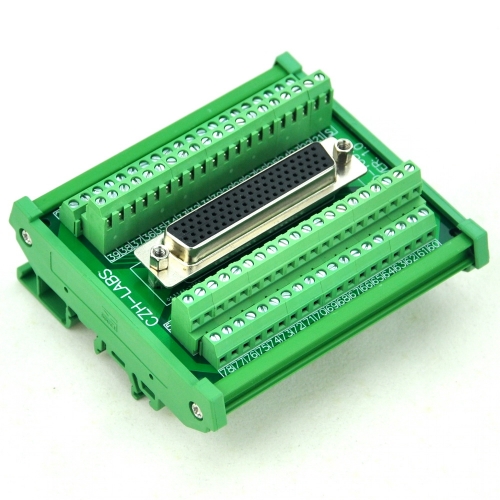 CZH-LABS DIN Rail Mount D-SUB DB78HD Female Header Interface Module, DSUB Breakout Board.