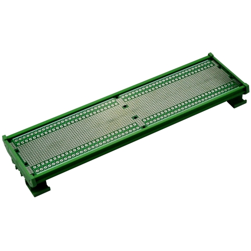 ELECTRONICS-SALON DIN Rail Mounting Carrier Housing with Prototype Board, PCB Size 296 x 72mm, for DIN Rail Projects DIY.