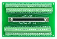 CZH-LABS 100-pin 0.05" Mini D Ribbon/MDR Female Breakout Board, SCSI, Terminal Module.