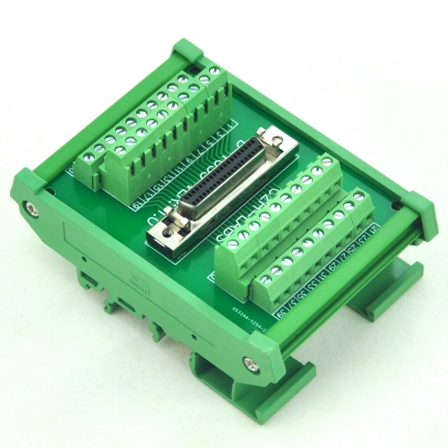 CZH-LABS DIN Rail Mount 40-pin Half-Pitch/0.05" D-SUB Female Interface Module, DSUB, SCSI.