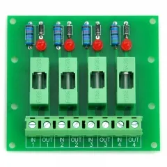 Electronics-Salon 5~48VDC 4 Channel Fuse Board, with Fuse Fail Indication.