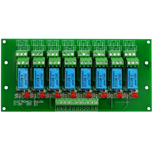 ELECTRONICS-SALON 8 Channel DPDT Signal Relay Module Board (Operating Voltage: DC 24V)