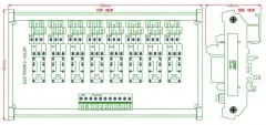 ELECTRONICS-SALON DIN Rail Mount 8 DPDT Signal Relay Interface Module. (Operating Voltage: DC 12V)
