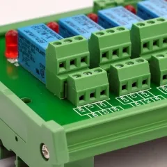 ELECTRONICS-SALON DIN Rail Mount 8 DPDT Signal Relay Interface Module. (Operating Voltage: DC 12V)