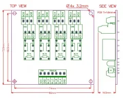ELECTRONICS-SALON DIN Rail Mount 4 DPDT Signal Relay Interface Module, DC 12V Version.