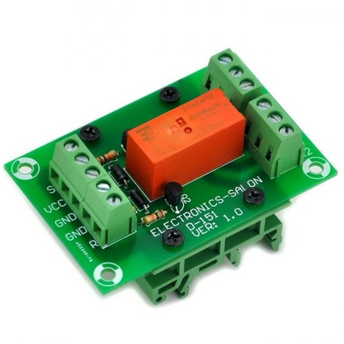 ELECTRONICS-SALON Bistable/Latching DPDT 8 Amp Power Relay Module, DC12V Coil, with DIN Rail Feet
