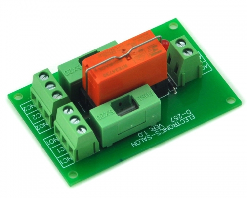 ELECTRONICS-SALON 230VAC Control DPDT 8Amp Power Relay Fused Interface Module Board, RTE24730 AC230V.