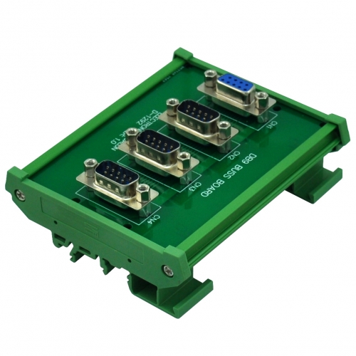 ELECTRONICS-SALON DIN Rail Mount DB9 1 Female 3 Male Buss Board, DB-9 Busboard, D-Sub Bus Board Module.