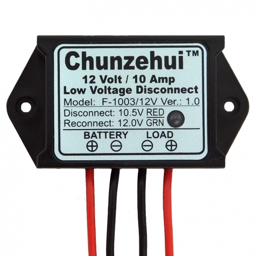 Chunzehui Low Voltage Disconnect Module LVD, 12V 10A, Protect/Prolong Battery Life.