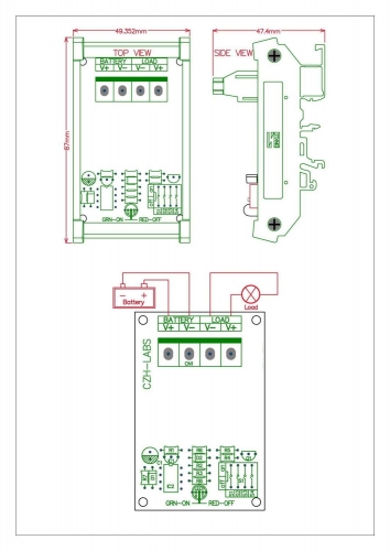 CZH-LABS ELECTRONICS-SALON Low Voltage Disconnect Module LVD 12V 30A Protect/Prolong Battery Life.