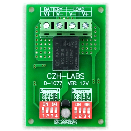 CZH-LABS Low Voltage Disconnect Module LVD, 12V 10A, Protect/Prolong Battery Life.