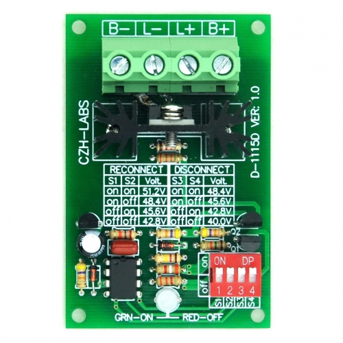 CZH-LABS Low Voltage Disconnect Module LVD, 48V 30A, Protect/Prolong Battery Life.
