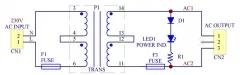 CZH P 230VAC, S 30VAC, 25VA DIN Rail Mount Toroidal Power Transformer Module.