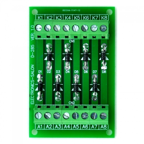 ELECTRONICS-SALON 8 Individual Diode Module Board, 1N4007 1A 1000V.