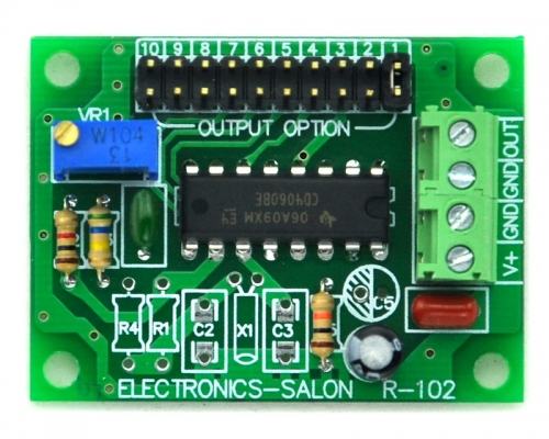 ELECTRONICS-SALON Adjustable Low Frequency Square Wave Oscillator Module, 0.068Hz to 1400Hz.