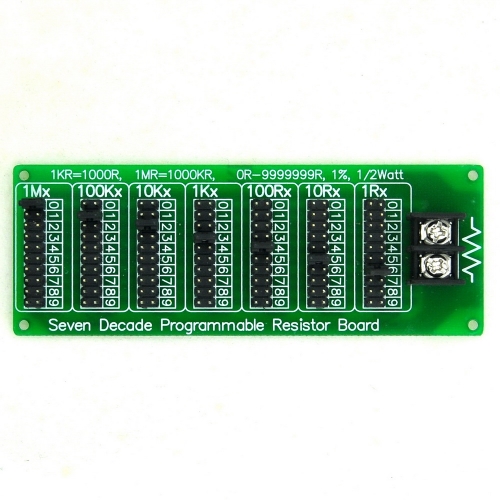 ELECTRONICS-SALON 1R - 9999999R Seven Decade Programmable Resistor Board, Step 1R, 1%, 1/2 Watt.