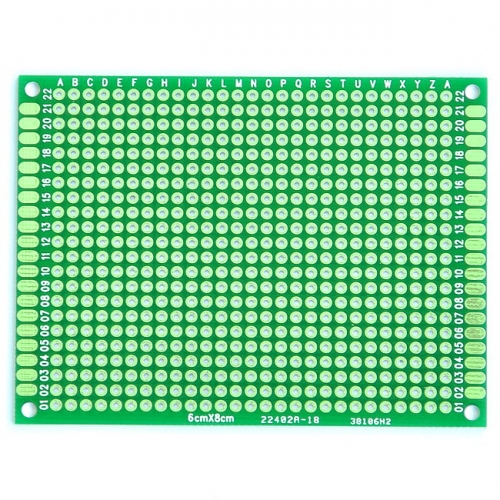 60x80mm Double-Side Prototype Board PCB, FR-4 Glass Fiber, 2.4" x 3.2"