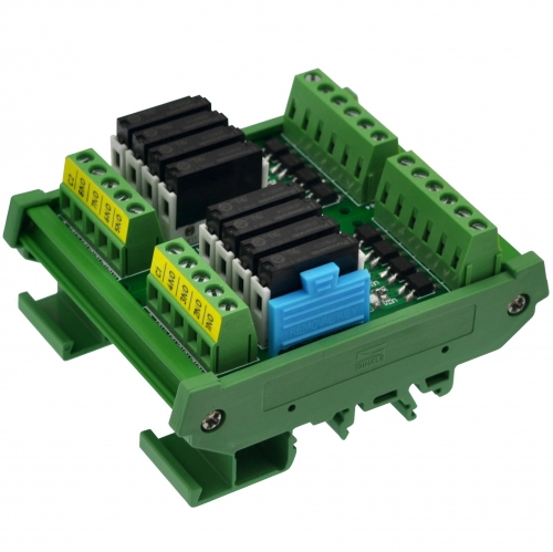 CZH-LABS DIN Rail Mount Passive DC24V 8 SPST-NO 5Amp APAN3124 Slim Power Relay Module.