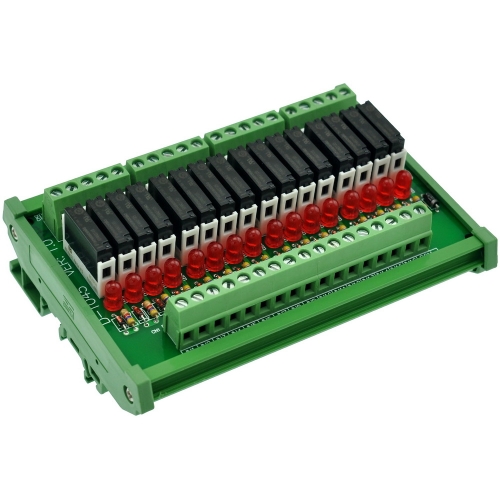 CZH-LABS Slim DIN Rail Mount DC5V Source/PNP 16 SPST-NO 5A Power Relay Module, APAN3105