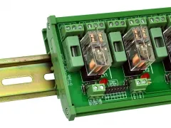 ELECTRONICS-SALON DIN Rail Mount Fused 8 DPDT 5A Power Relay Interface Module, G2R-2 24V DC Relay