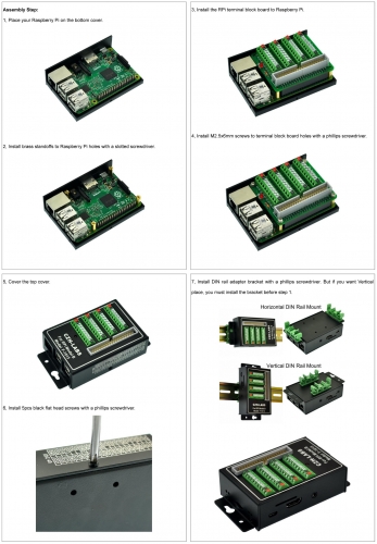 CZH-LABS RPi Screw Terminal Block Breakout Module with Aluminum