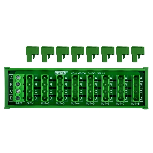 OONO DIN Rail Mount 30A/300V 8x4 Position Pluggable Terminal Block Distribution Module