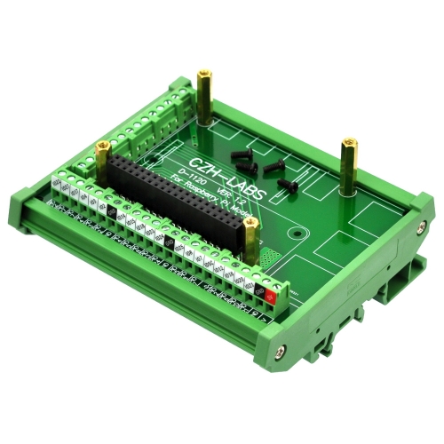 DIN Rail Mount Screw Terminal Block Adapter Module, for Raspberry Pi A+ 3A+ B+ 2B, 3B 3B+ 4B Zero Zero-W