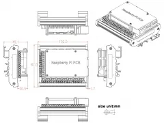 DIN Rail Mount Screw Terminal Block Adapter Module, for Raspberry Pi A+ 3A+ B+ 2B, 3B 3B+ 4B Zero Zero-W