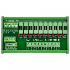 CZH-LABS DIN Rail Mount AC/DC 5~48V 10 Position Power Distribution Fuse Module Board.