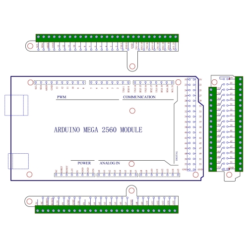 Brand OONO Ultra-small GPIO Terminal Block Breakout Board Module for Arduino Mega-2560