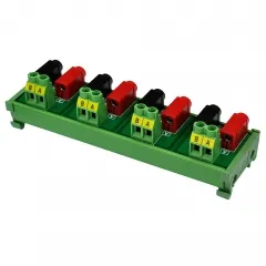 Banana Jack Breakout Board Module, DIN Rail Mount, 4 x 2 Positions