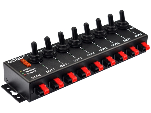 8 Channel Anderson Powerpole Connector Power Splitter Distributor Source Strip, with 8 Independent Control Switches