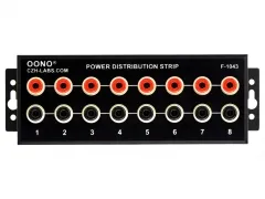 F-1043 Banana Jack 8 Outlet Power Distribution Strip Box