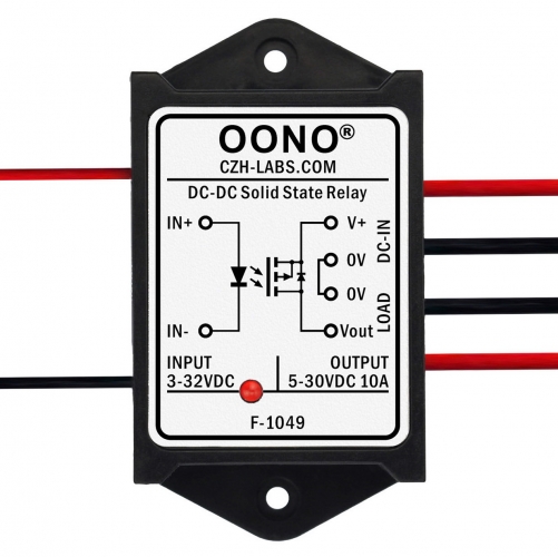 Wired DC-DC 10Amp Isolated Solid State Relay Module, SSR in 3-32VDC out 5-30VDC