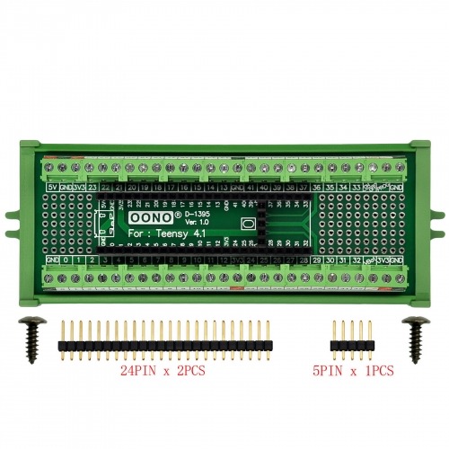 Terminal Block Breakout Board Module for Teensy 4.1, Screw Mount Version