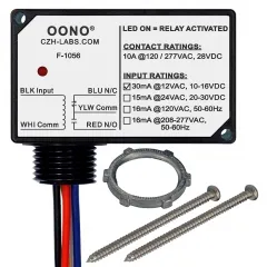 AC/DC 12V SPDT 10Amp Power Relay Module, Plastic Enclosure and Pre-wired