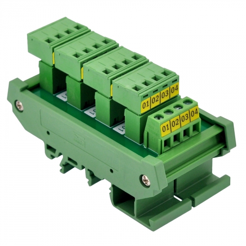 Slim DIN Rail Mount 10A/300V 5x4 Position Pluggable Screw Terminal Block Distribution Module