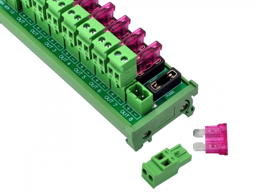 Relay Block 8-Channel DIN Rail Relay Module - DPDT 5Amp AC/DC 5V ...