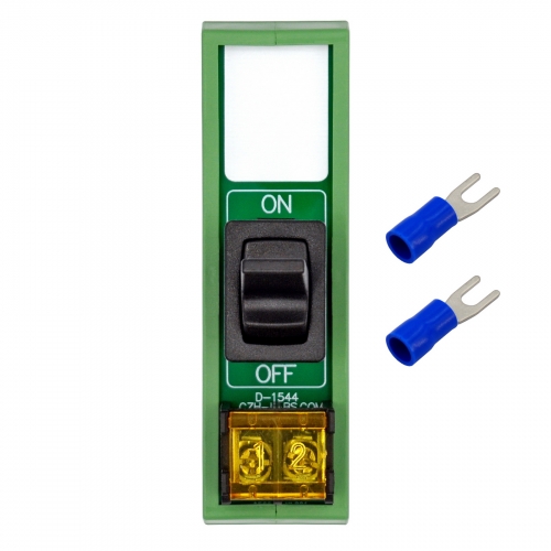 DIN Rail Mount 1 Channel Paddle Rocker Switch Module, 10Amp 250VAC / 50VDC