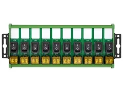 Wall Mount 10 Channel Rocker Switch Module, 10Amp 250VAC / 50VDC