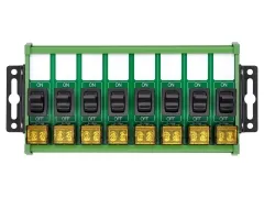 Wall Mount 8 Channel Paddle Rocker Switch Module, 10Amp 250VAC / 50VDC