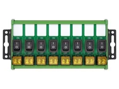 Wall Mount 8 Channel Rocker Switch Module, 10Amp 250VAC / 50VDC