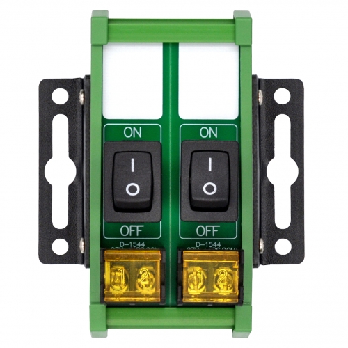 Wall Mount 2 Channel Rocker Switch Module, 10Amp 250VAC / 50VDC