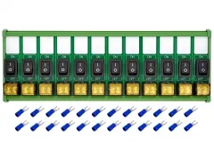 DIN Rail Mount 12 Channel Rocker Switch Module, 10Amp 250VAC / 50VDC