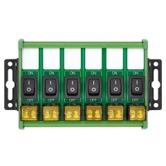 Wall Mount 6 Channel Rocker Switch Module, 10Amp 250VAC / 50VDC
