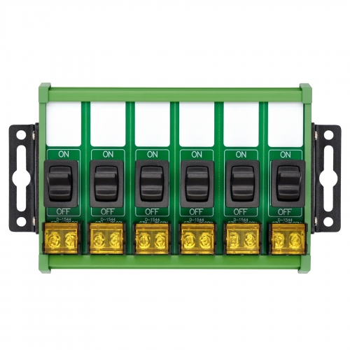 Wall Mount 6 Channel Paddle Rocker Switch Module, 10Amp 250VAC / 50VDC